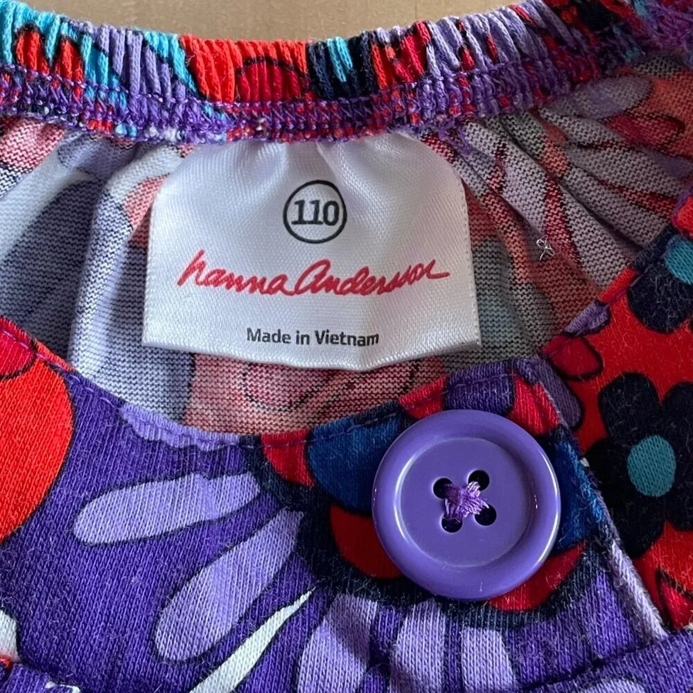 Hanna Andersson G Print Tunic Dress, Power Purple‎ - Size 110 (5)